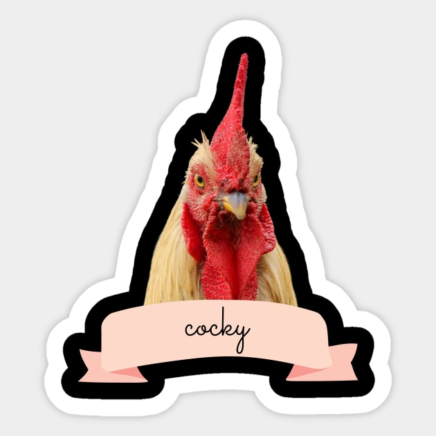 Angry Fowl Cocky Funny Rooster Chicken Lover Gift Sticker by nathalieaynie